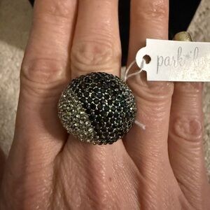 Park Lane Black and Gold Pave Ring